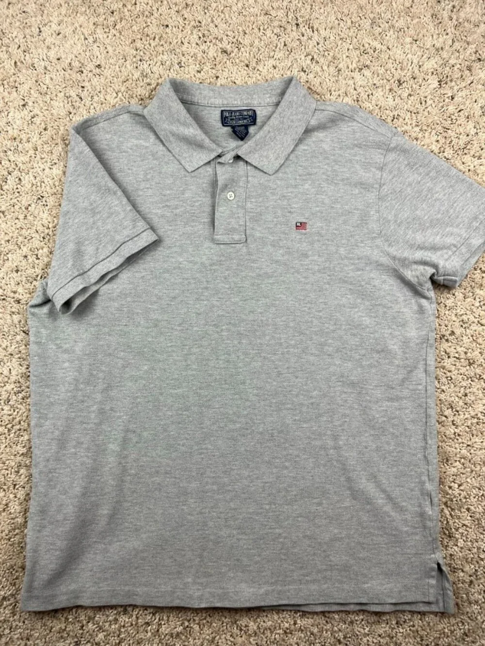 Ralph Lauren Polo Jeans Co. Short Sleeve Polo Shirt Mens Size XL Gray Cotton